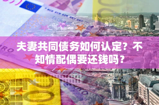 济南夫妻共同债务如何认定？不知情配偶要还钱吗？